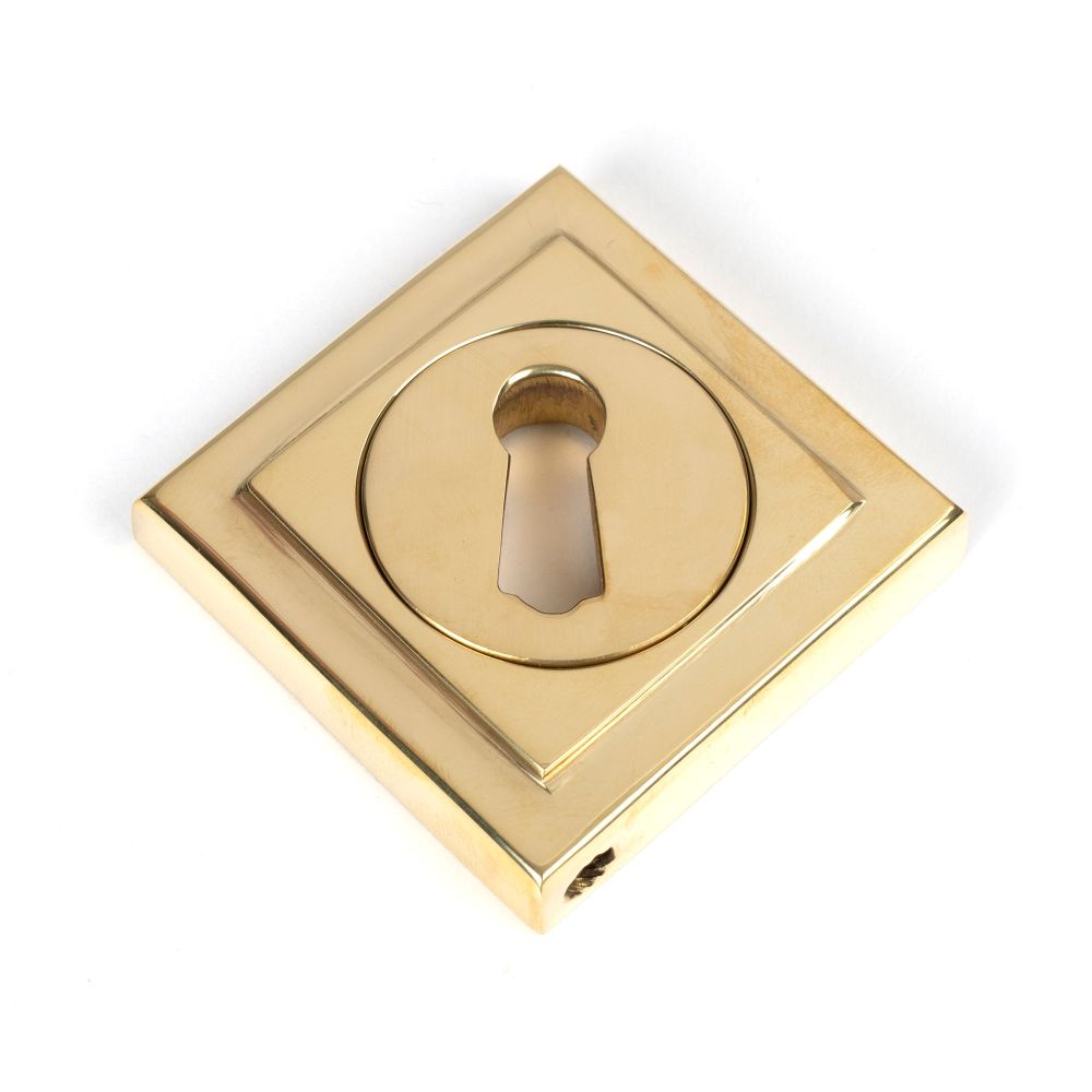 From The Anvil - Polished Brass Round Escutcheon (Square) | Sku. 50749 | Trade Door Handles.