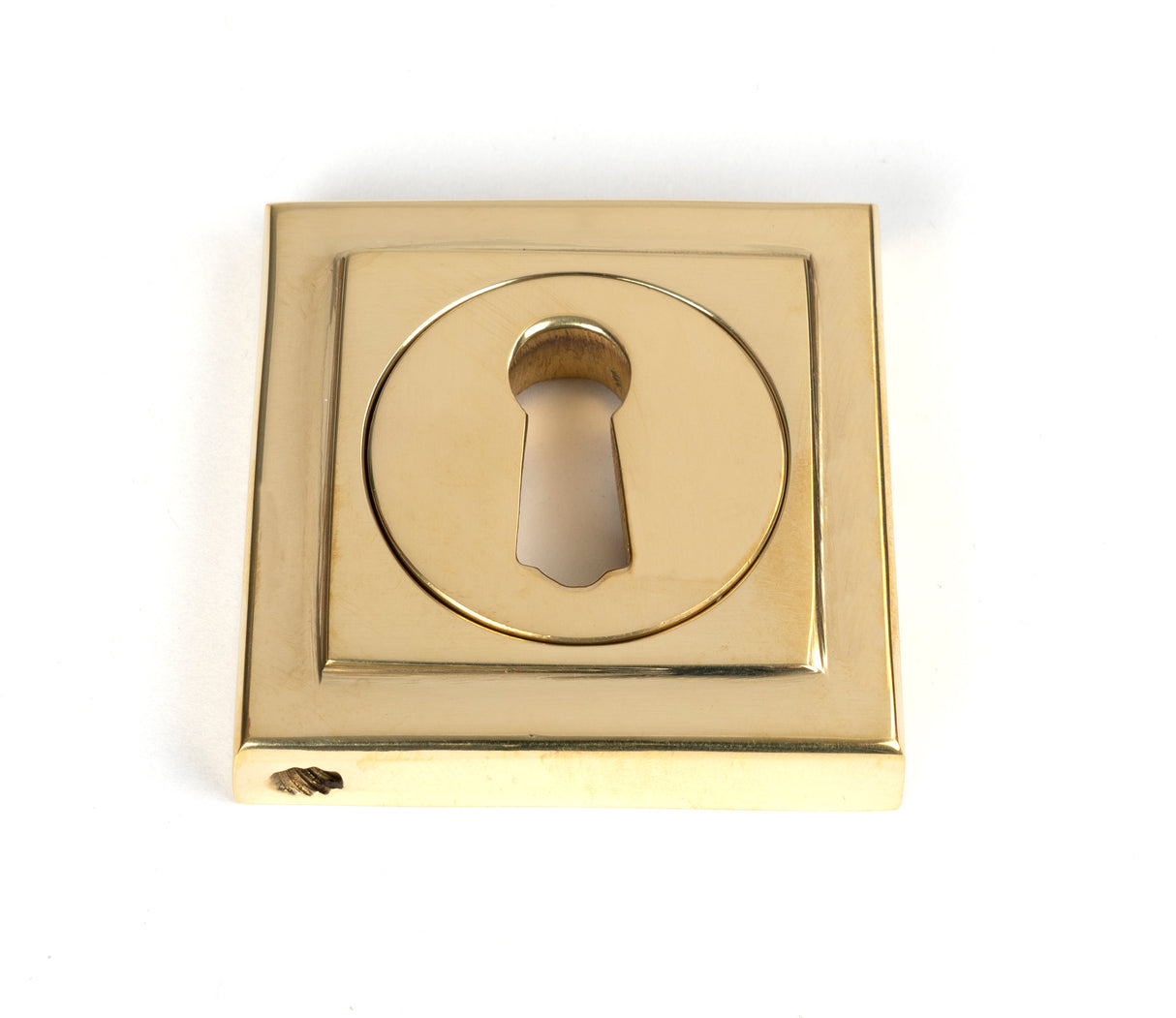 From The Anvil - Polished Brass Round Escutcheon (Square) | Sku. 50749 | Trade Door Handles.