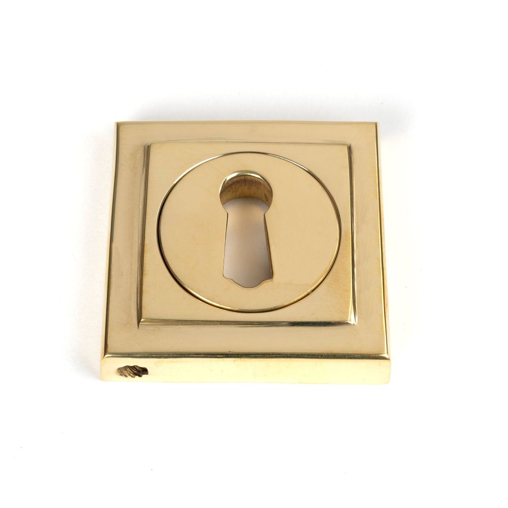 From The Anvil - Polished Brass Round Escutcheon (Square) | Sku. 50749 | Trade Door Handles.
