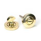 From The Anvil - Polished Brass Round Thumbturn Set (Plain) | Sku. 50750 | Trade Door Handles.