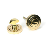 From The Anvil - Polished Brass Round Thumbturn Set (Art Deco) | Sku. 50751 | Trade Door Handles.