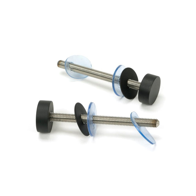 From The Anvil - Matt Black SS (304) 100mm Bolt Fixings for T Bar (2) - Offset | Sku. 50819 | Trade Door Handles.