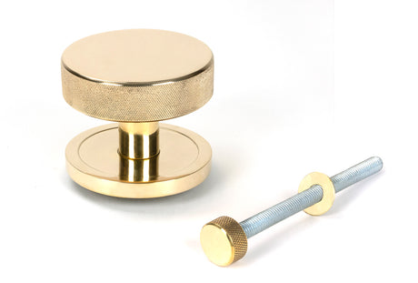 From The Anvil - Polished Brass Brompton Centre Door Knob (Plain) | Sku. 50826 | Trade Door Handles.