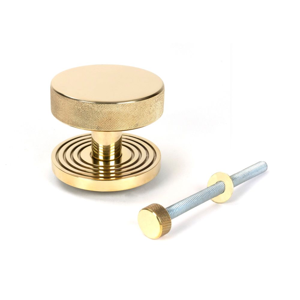 From The Anvil - Polished Brass Brompton Centre Door Knob (Beehive) | Sku. 50828 | Trade Door Handles.