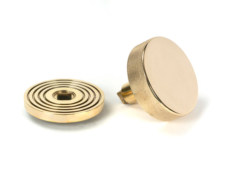 From The Anvil - Polished Brass Brompton Centre Door Knob (Beehive) | Sku. 50828 | Trade Door Handles.