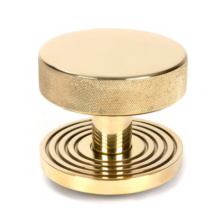 From The Anvil - Polished Brass Brompton Centre Door Knob (Beehive) | Sku. 50828 | Trade Door Handles.