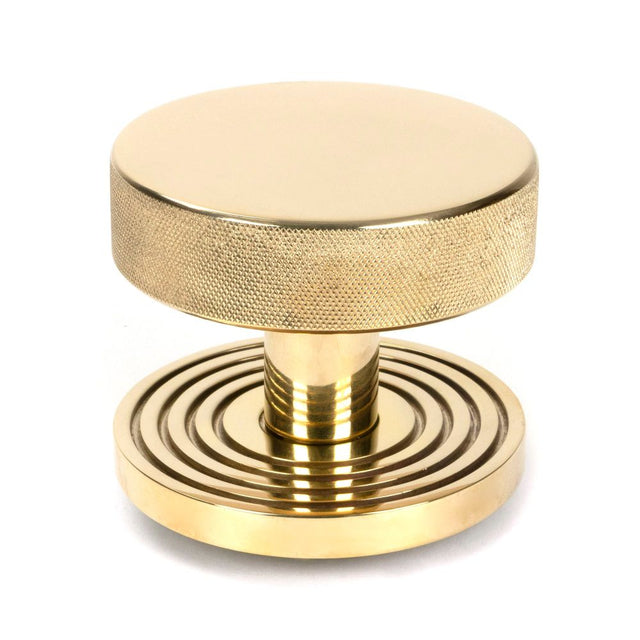 From The Anvil - Polished Brass Brompton Centre Door Knob (Beehive) | Sku. 50828 | Trade Door Handles.