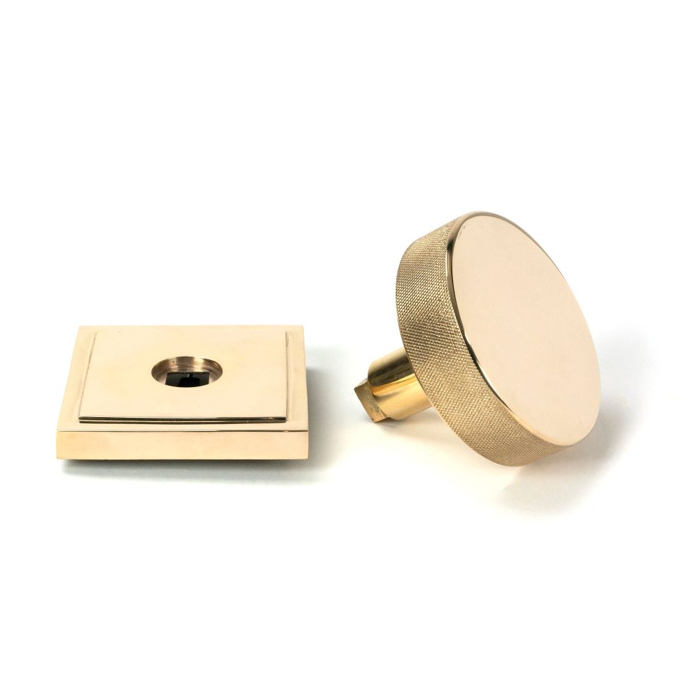 From The Anvil - Polished Brass Brompton Centre Door Knob (Square) | Sku. 50829 | Trade Door Handles.