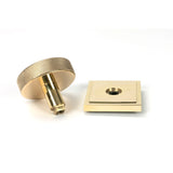From The Anvil - Polished Brass Brompton Centre Door Knob (Square) | Sku. 50829 | Trade Door Handles.