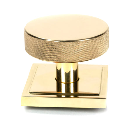 From The Anvil - Polished Brass Brompton Centre Door Knob (Square) | Sku. 50829 | Trade Door Handles.