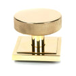 From The Anvil - Polished Brass Brompton Centre Door Knob (Square) | Sku. 50829 | Trade Door Handles.