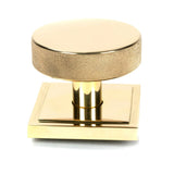 From The Anvil - Polished Brass Brompton Centre Door Knob (Square) | Sku. 50829 | Trade Door Handles.