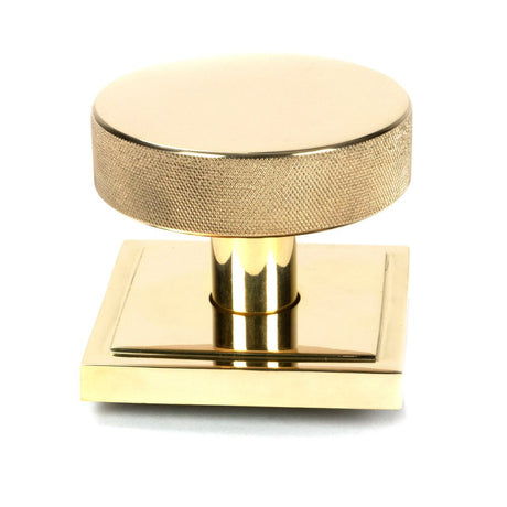 From The Anvil - Polished Brass Brompton Centre Door Knob (Square) | Sku. 50829 | Trade Door Handles.