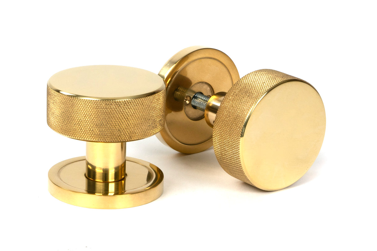 From The Anvil - Polished Brass Brompton Mortice/Rim Knob Set (Plain) | Sku. 50835 | Trade Door Handles.