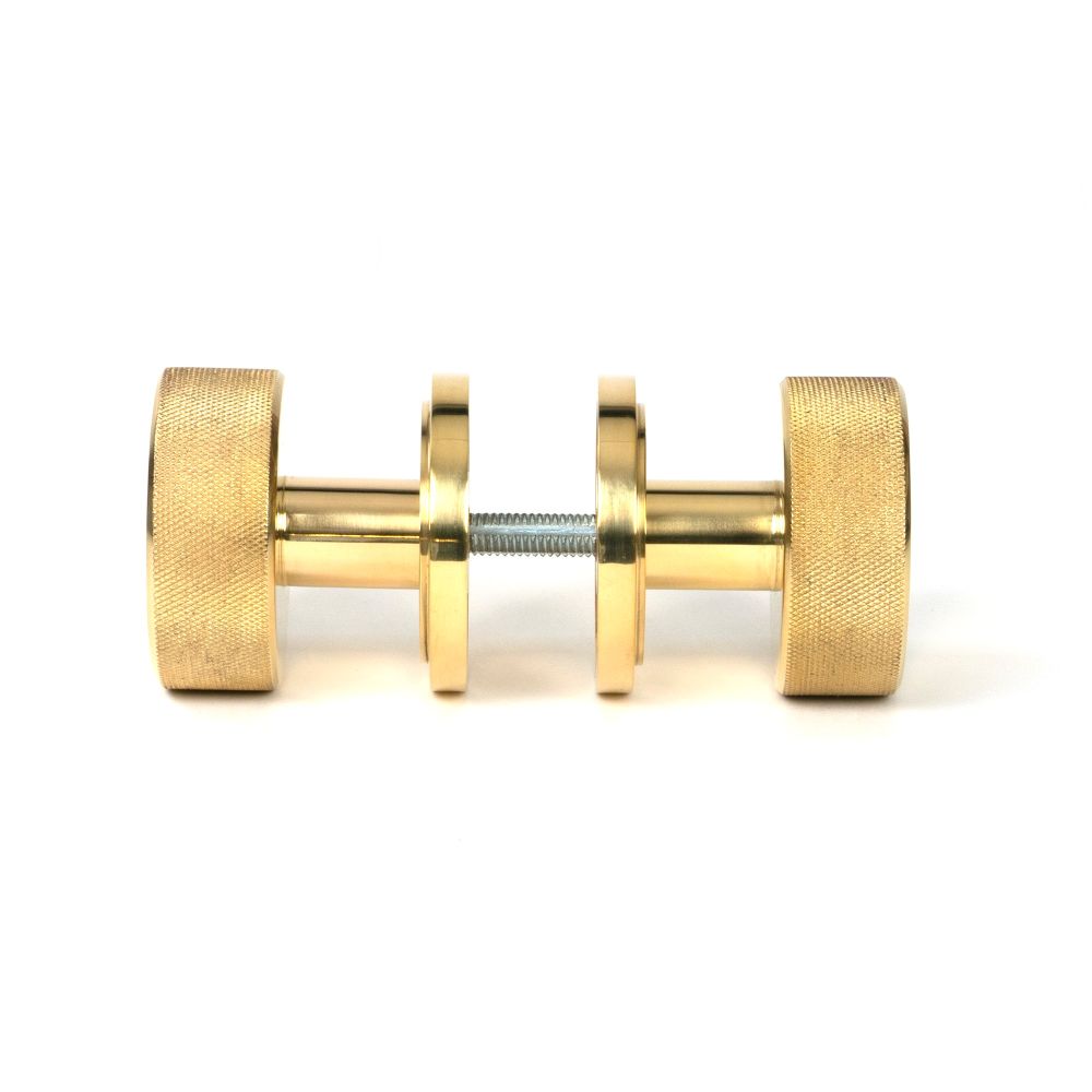 From The Anvil - Polished Brass Brompton Mortice/Rim Knob Set (Art Deco) | Sku. 50836 | Trade Door Handles.