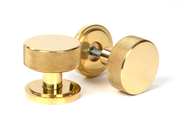 From The Anvil - Polished Brass Brompton Mortice/Rim Knob Set (Art Deco) | Sku. 50836 | Trade Door Handles.