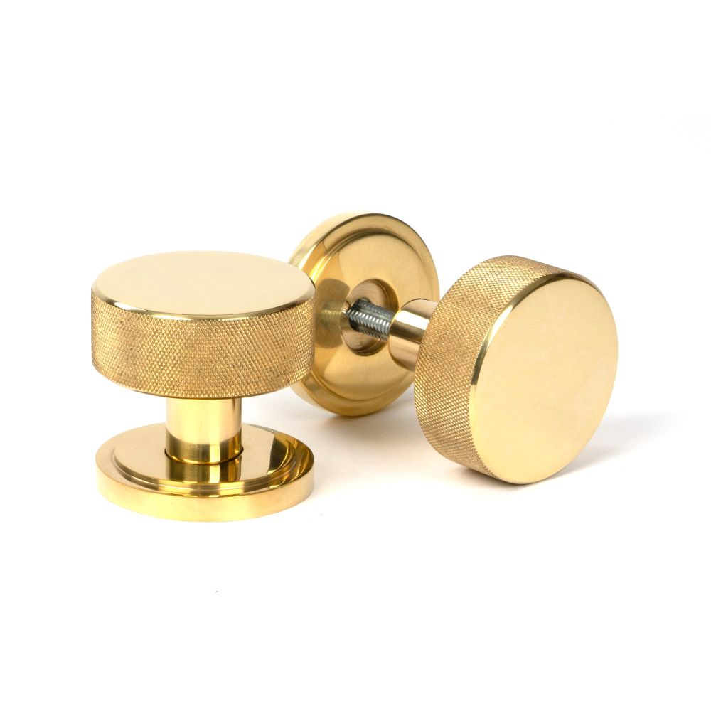 From The Anvil - Polished Brass Brompton Mortice/Rim Knob Set (Art Deco) | Sku. 50836 | Trade Door Handles.