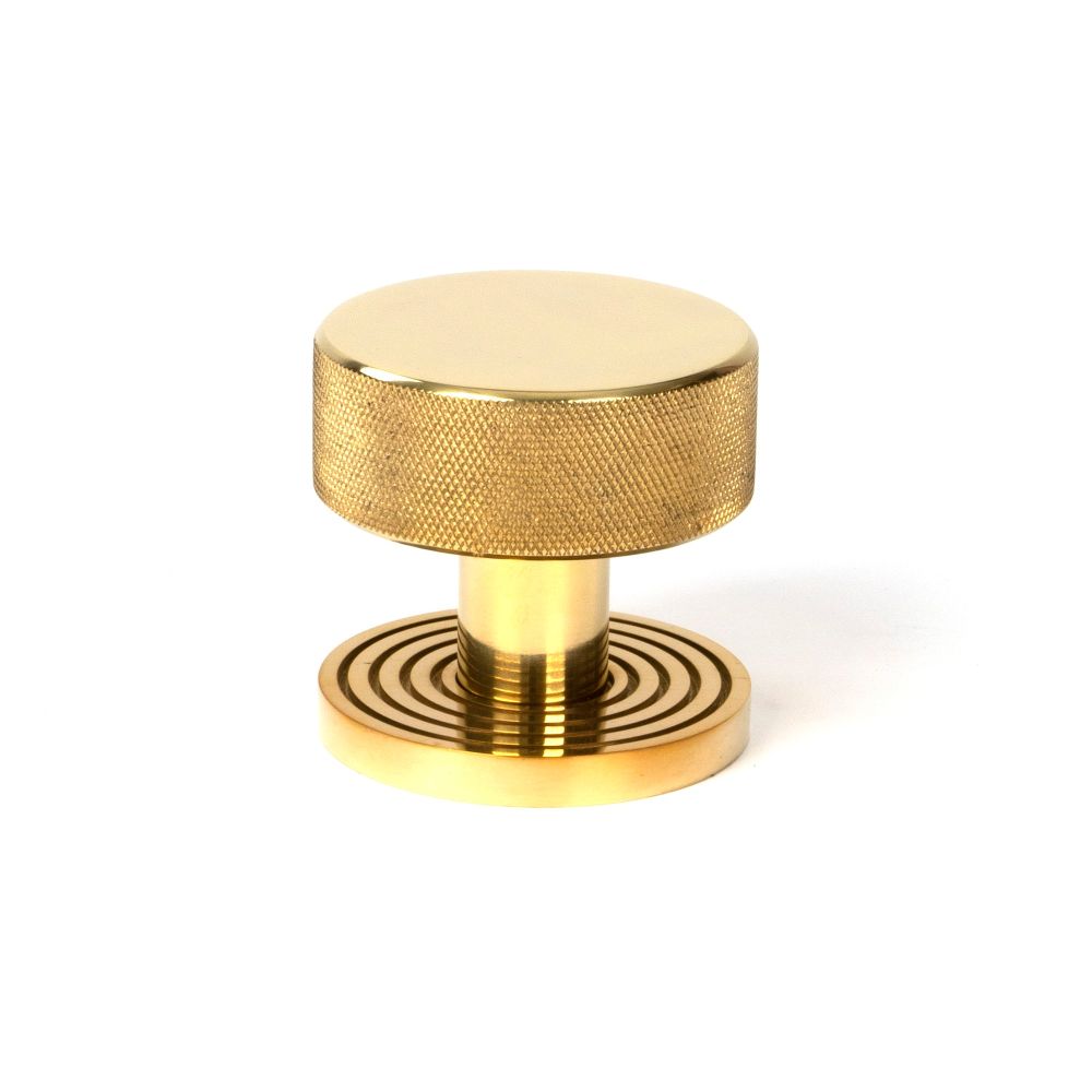 From The Anvil - Polished Brass Brompton Mortice/Rim Knob Set (Beehive) | Sku. 50837 | Trade Door Handles.