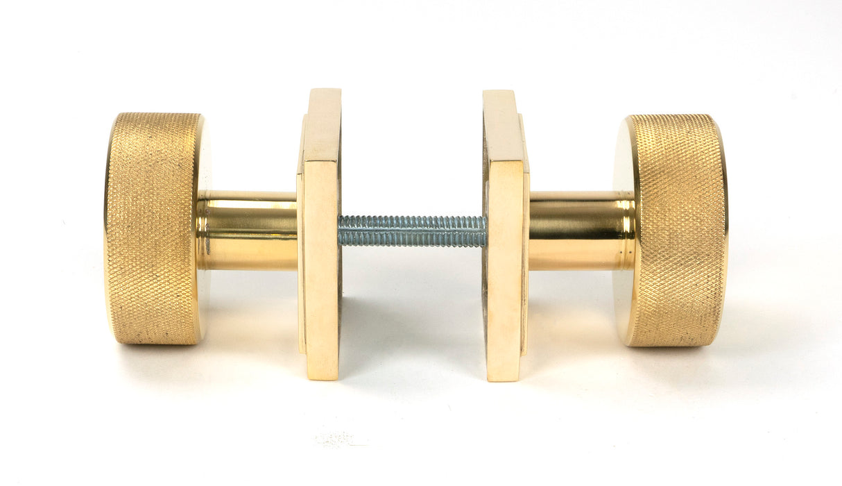 From The Anvil - Polished Brass Brompton Mortice/Rim Knob Set (Square) | Sku. 50838 | Trade Door Handles.