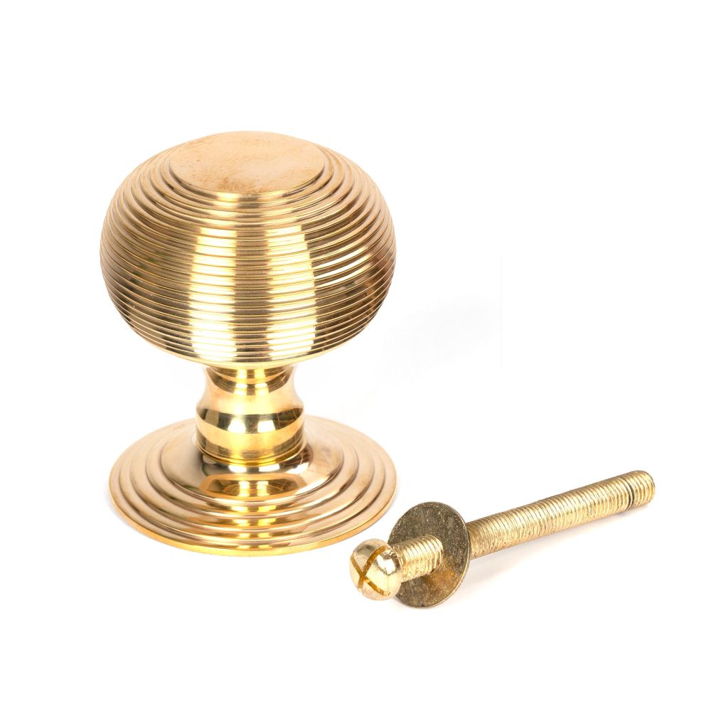 From The Anvil - Polished Brass Beehive Centre Door Knob | Sku. 50839 | Trade Door Handles.