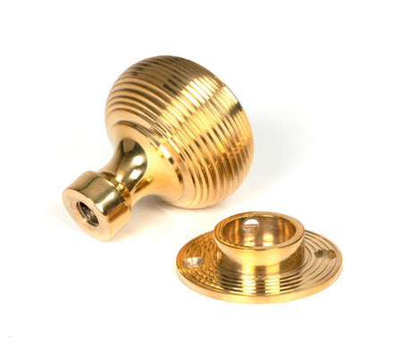 From The Anvil - Polished Brass Heavy Beehive Mortice/Rim Knob Set | Sku. 50840 | Trade Door Handles.
