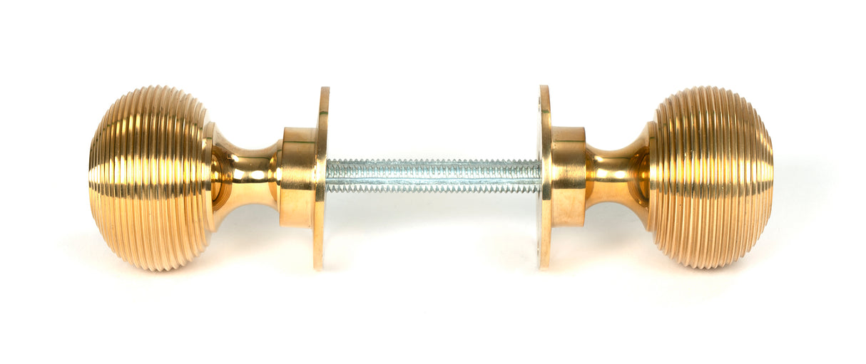 From The Anvil - Polished Brass Heavy Beehive Mortice/Rim Knob Set | Sku. 50840 | Trade Door Handles.