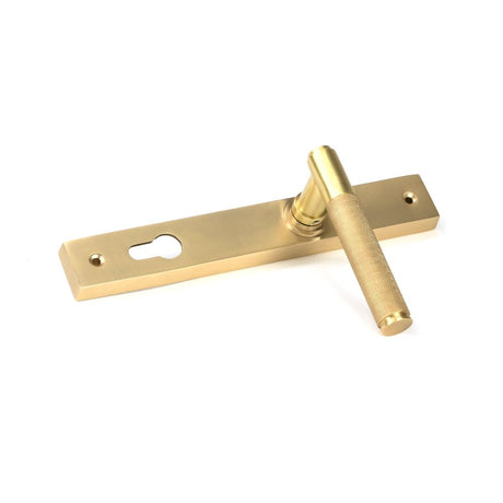 From The Anvil - Satin Brass Brompton Slimline Lever Espag. Lock Set | Sku. 50841 | Trade Door Handles.