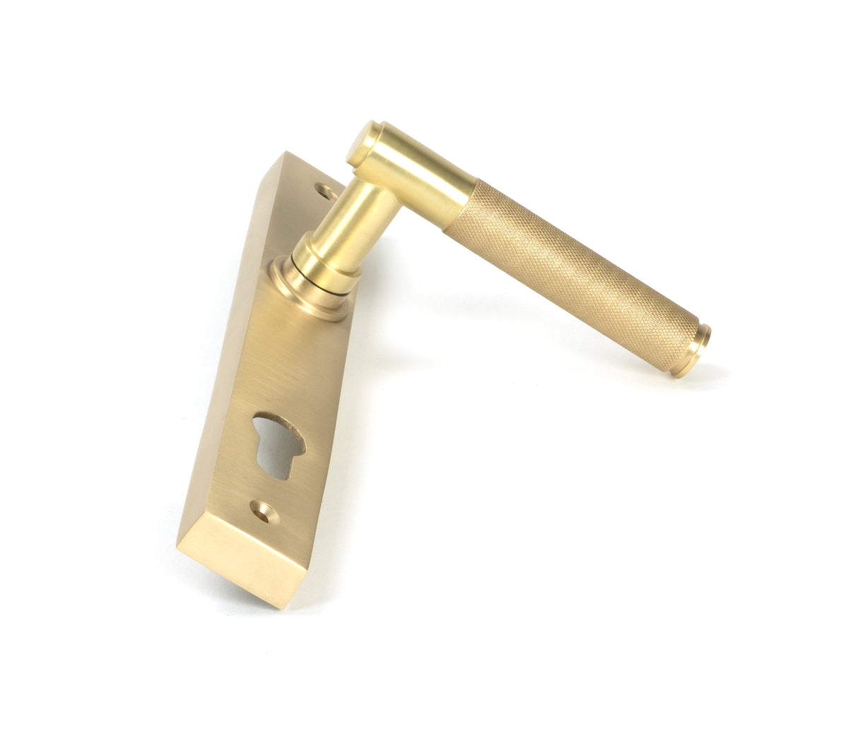 From The Anvil - Satin Brass Brompton Slimline Lever Espag. Lock Set | Sku. 50841 | Trade Door Handles.