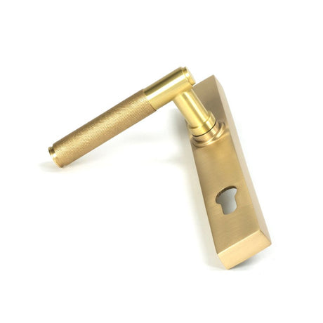 From The Anvil - Satin Brass Brompton Slimline Lever Espag. Lock Set | Sku. 50841 | Trade Door Handles.