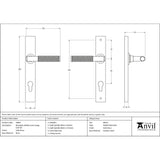 From The Anvil - Satin Brass Brompton Slimline Lever Espag. Lock Set | Sku. 50841 | Trade Door Handles.