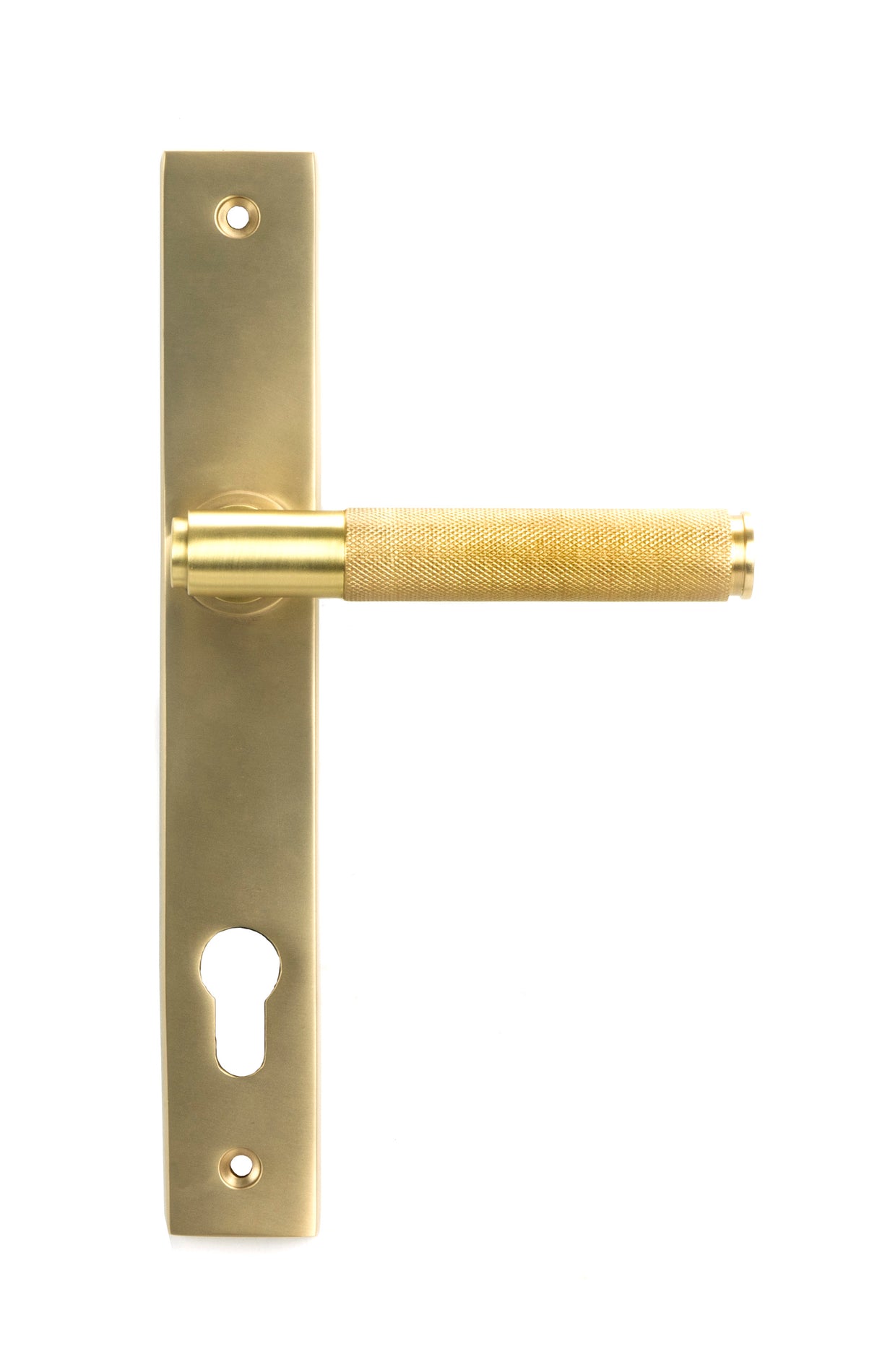 From The Anvil - Satin Brass Brompton Slimline Lever Espag. Lock Set | Sku. 50841 | Trade Door Handles.
