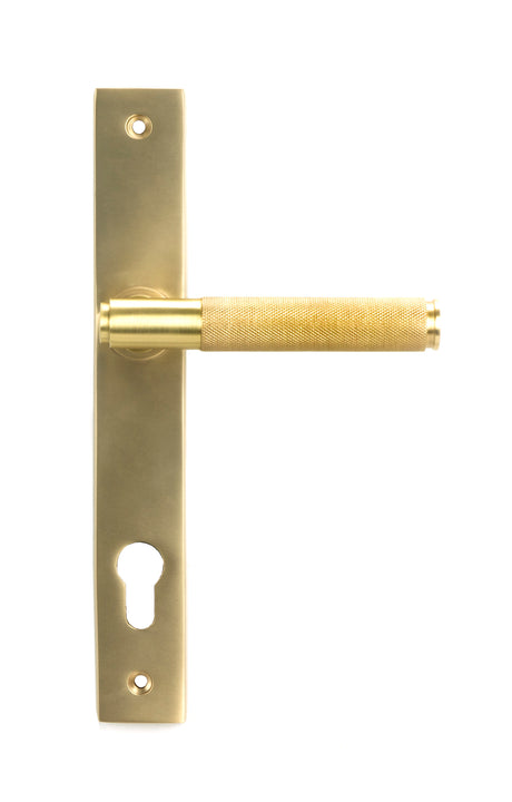 From The Anvil - Satin Brass Brompton Slimline Lever Espag. Lock Set | Sku. 50841 | Trade Door Handles.