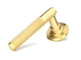 From The Anvil - Satin Brass Brompton Lever on Rose Set (Art Deco) | Sku. 50844 | Trade Door Handles.