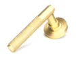 From The Anvil - Satin Brass Brompton Lever on Rose Set (Beehive) | Sku. 50845 | Trade Door Handles.