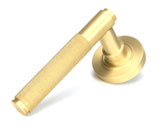 From The Anvil - Satin Brass Brompton Lever on Rose Set (Plain) - Unsprung | Sku. 50847 | Trade Door Handles.