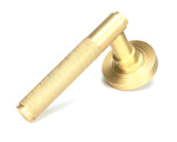 From The Anvil - Satin Brass Brompton Lever on Rose Set (Beehive) - Unsprung | Sku. 50849 | Trade Door Handles.