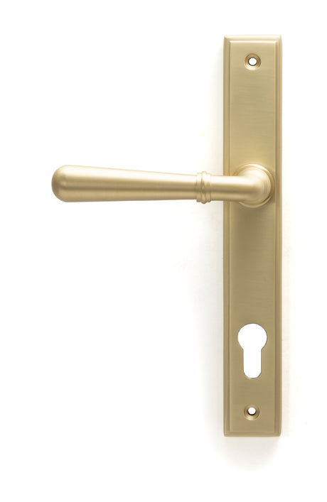 From The Anvil - Satin Brass Newbury Slimline Lever Espag. Lock Set | Sku. 50851 | Trade Door Handles.