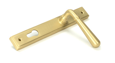 From The Anvil - Satin Brass Newbury Slimline Lever Espag. Lock Set | Sku. 50851 | Trade Door Handles.
