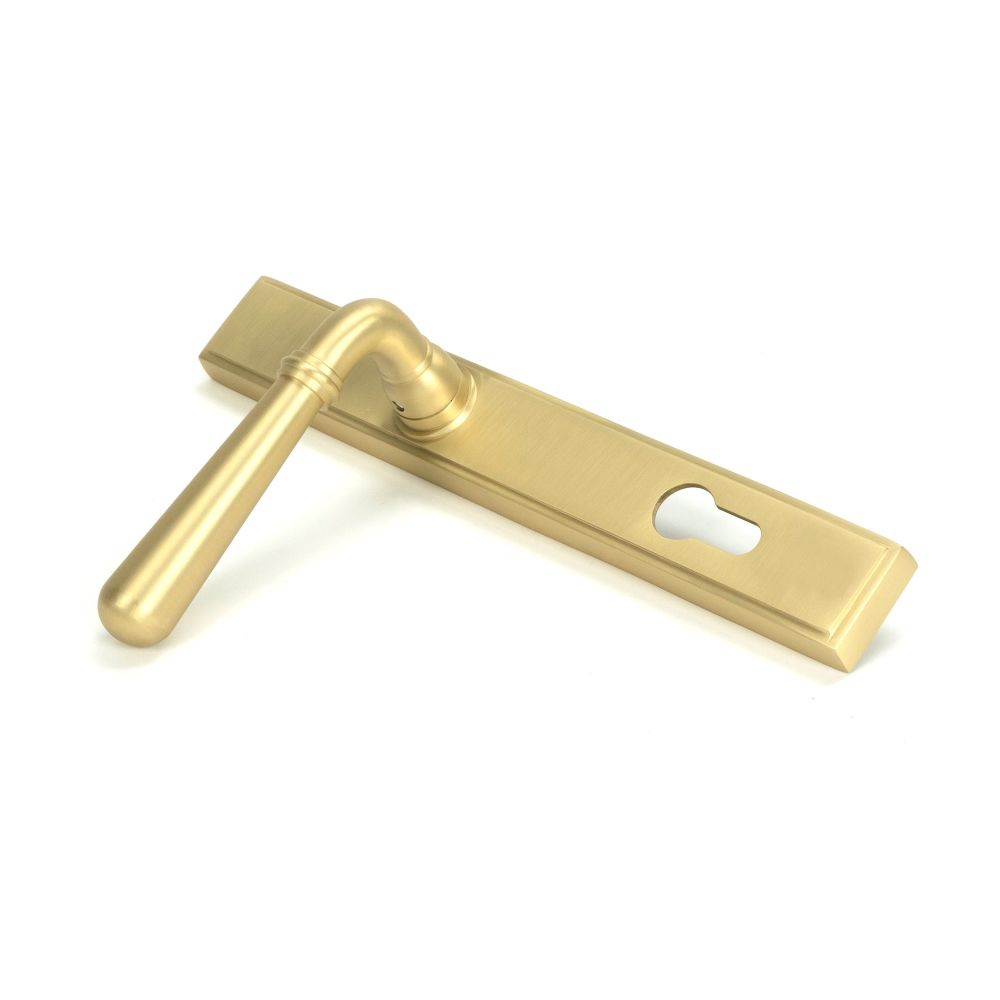 From The Anvil - Satin Brass Newbury Slimline Lever Espag. Lock Set | Sku. 50851 | Trade Door Handles.