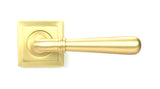 From The Anvil - Satin Brass Newbury Lever on Rose Set (Square) | Sku. 50856 | Trade Door Handles.