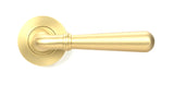 From The Anvil - Satin Brass Newbury Lever on Rose Set (Plain) - Unsprung | Sku. 50857 | Trade Door Handles.