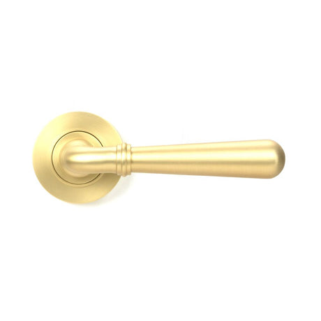 From The Anvil - Satin Brass Newbury Lever on Rose Set (Plain) - Unsprung | Sku. 50857 | Trade Door Handles.