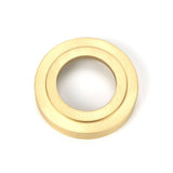From The Anvil - Satin Brass Newbury Lever on Rose Set (Art Deco) - Unsprung | Sku. 50858 | Trade Door Handles.