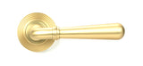 From The Anvil - Satin Brass Newbury Lever on Rose Set (Beehive) - Unsprung | Sku. 50859 | Trade Door Handles.