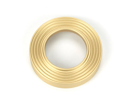 From The Anvil - Satin Brass Newbury Lever on Rose Set (Beehive) - Unsprung | Sku. 50859 | Trade Door Handles.