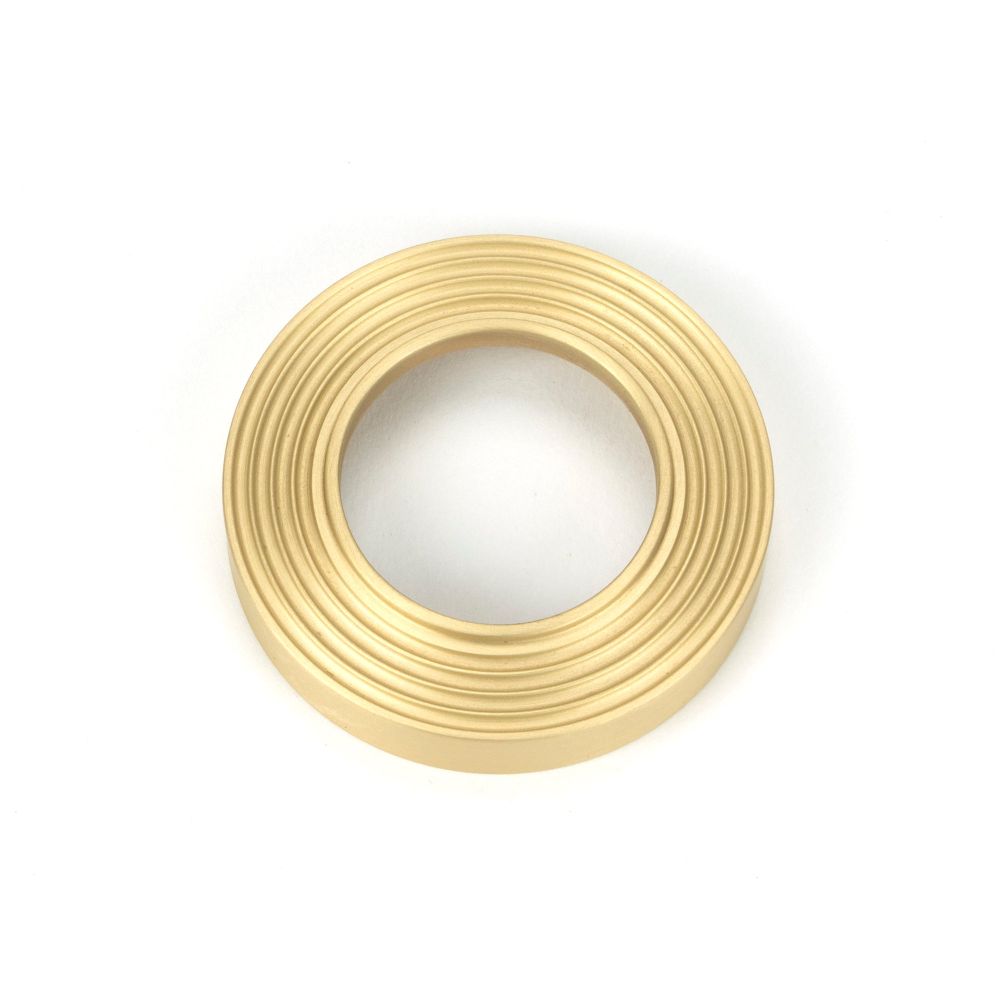 From The Anvil - Satin Brass Newbury Lever on Rose Set (Beehive) - Unsprung | Sku. 50859 | Trade Door Handles.