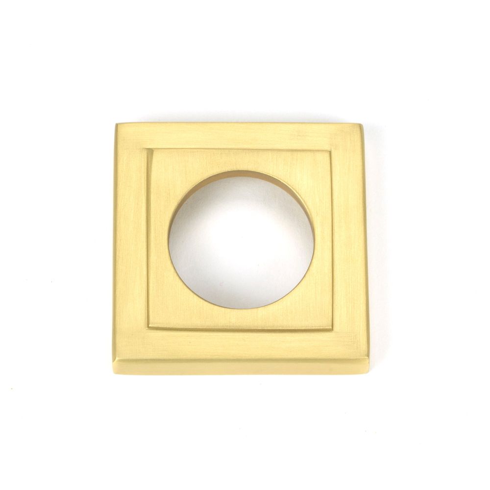 From The Anvil - Satin Brass Newbury Lever on Rose Set (Square) - Unsprung | Sku. 50860 | Trade Door Handles.