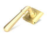 From The Anvil - Satin Brass Newbury Lever on Rose Set (Square) - Unsprung | Sku. 50860 | Trade Door Handles.