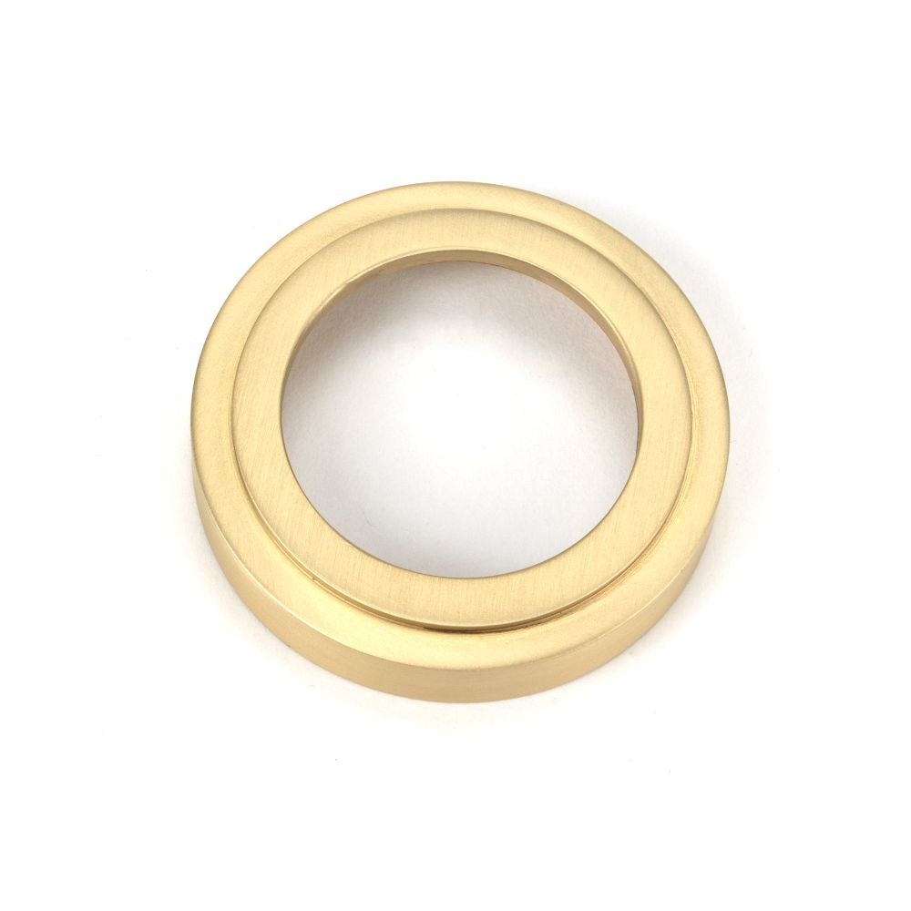 From The Anvil - Satin Brass Round Escutcheon (Art Deco) | Sku. 50873 | Trade Door Handles.