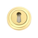 From The Anvil - Satin Brass Round Escutcheon (Art Deco) | Sku. 50873 | Trade Door Handles.